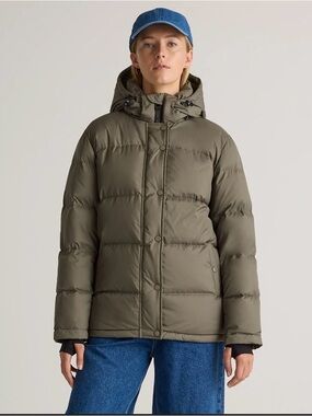 Quince Responsible Down Puffer Jacket in Faded Cargo Green Size Medium C285